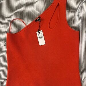 Express One-Shoulder Orange Top